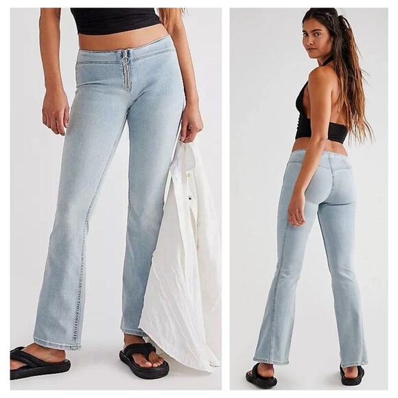 Free People Jett Low-Rise Flare Jeans Size 25 - Picture 1 of 7